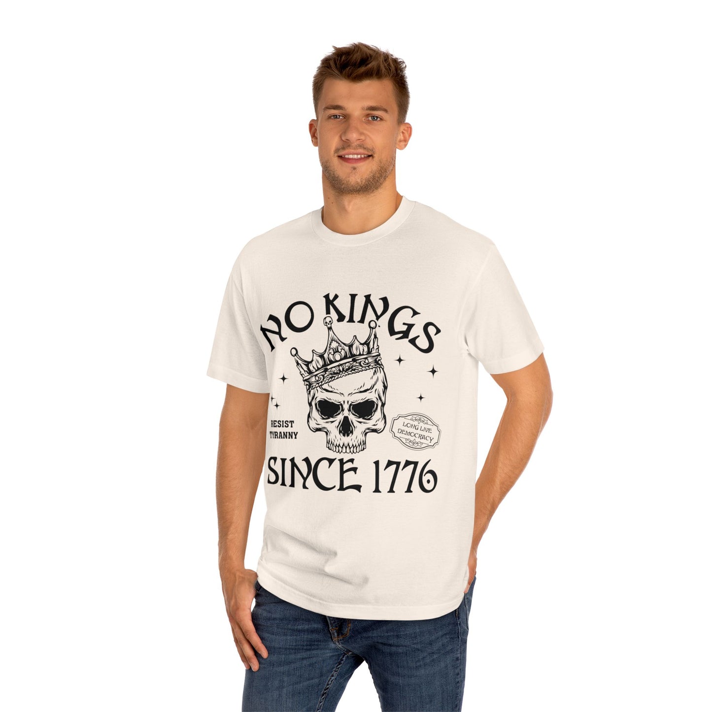 Rebellious Skull Tee - No Kings Since 1776, Unisex Classic Tee for Free Thinkers, Casual Wear, Gift for Activists, 4th of July T-Shirt