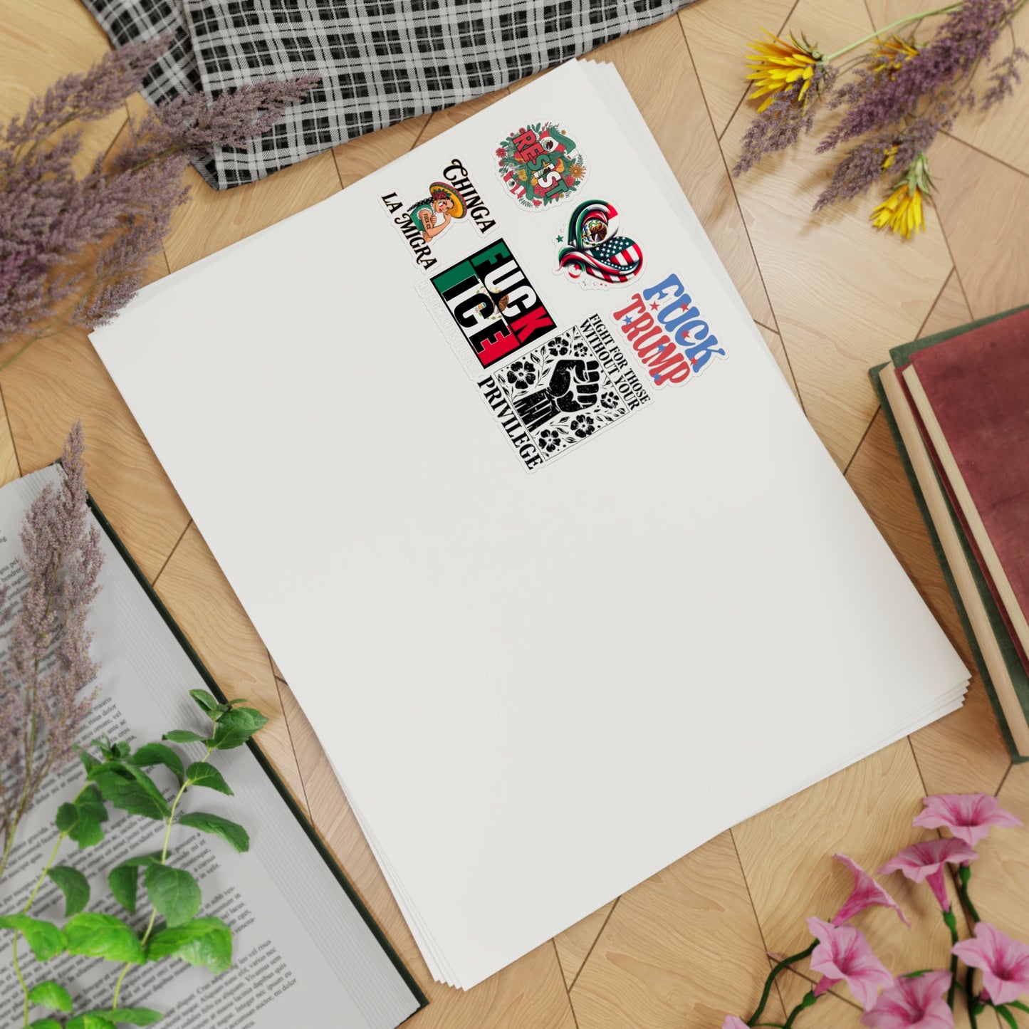 Bold Statement Sticker Sheet Bundle 5pcs Political Activism Decor