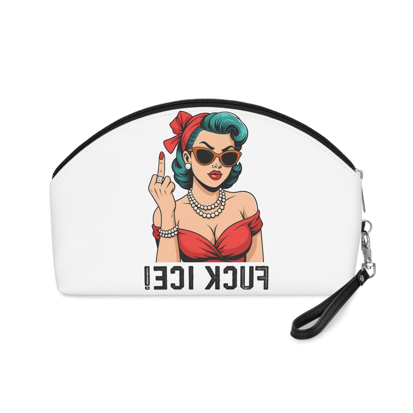 Vintage Makeup Bag with F*CK ICE! Design  Sassy Cosmetic Pouch, Gifts