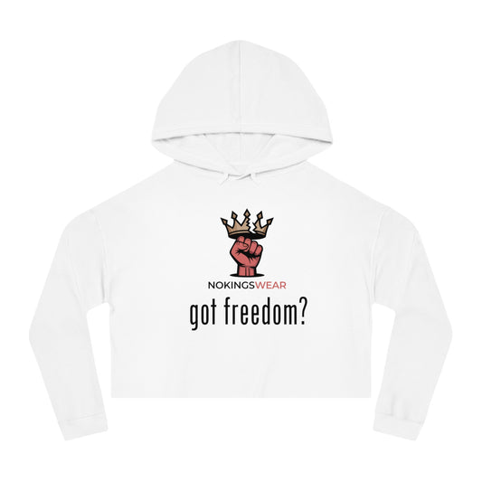 Empowering Womens Cropped Hooded Sweatshirt Fashionable Casual Wear