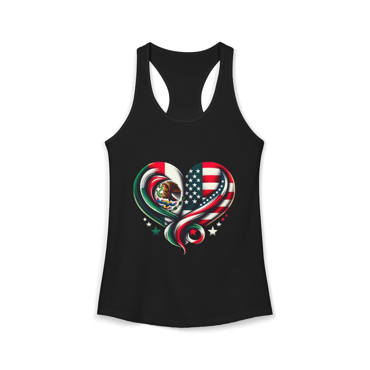 Patriotic Heart Tank Top, Love for Mexico and USA, Summer Casual Wear, [...]