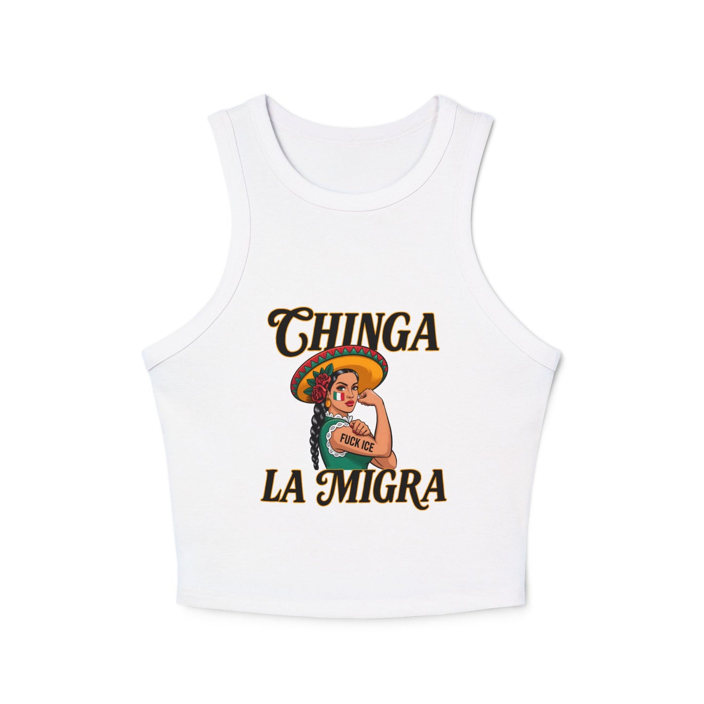 Chicana Graphic Tank, Women's Racerback Top, Boho Summer Wear, Festival [...]