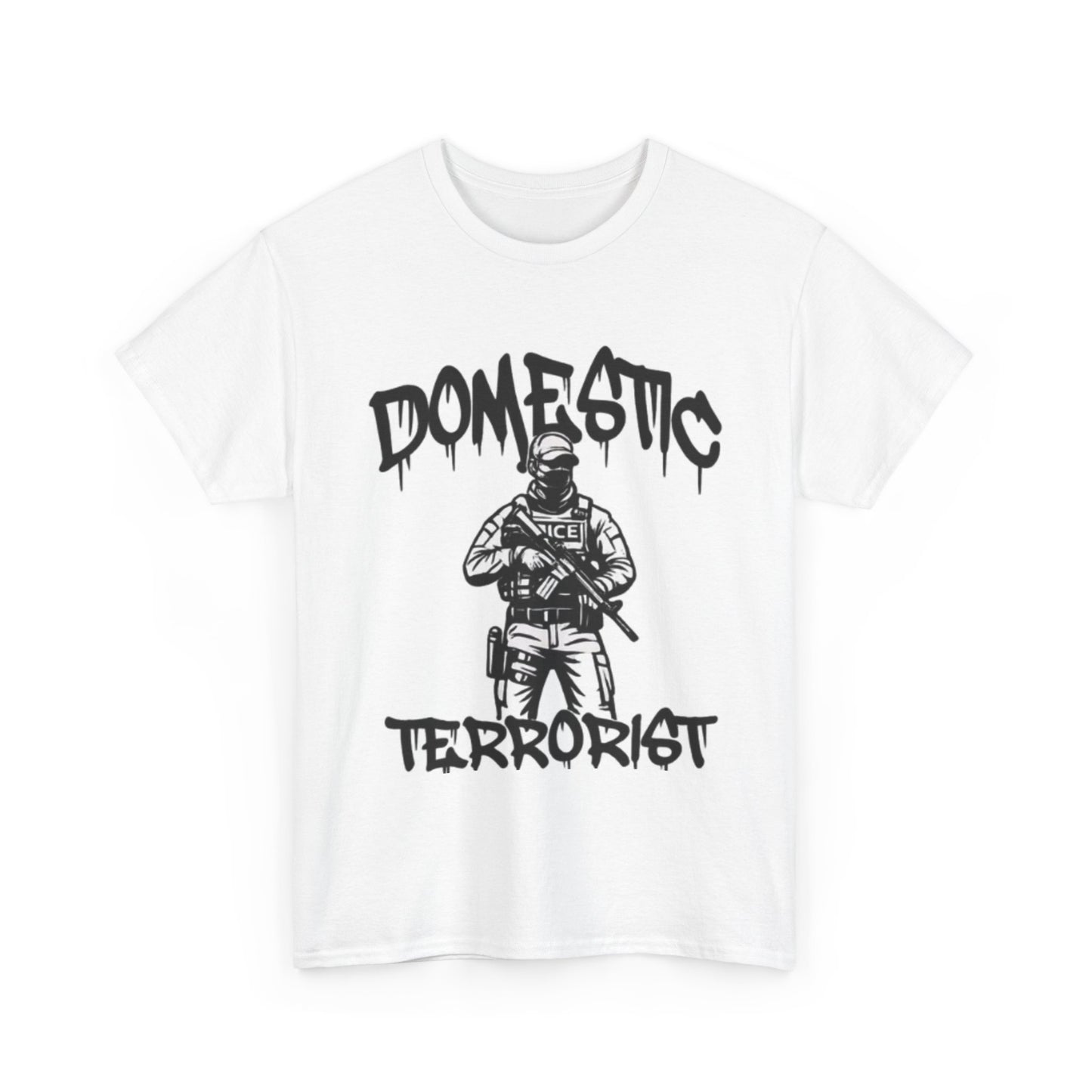 Graphic Tee "Domestic Terrorist" — Tactical Riot Police Illustration