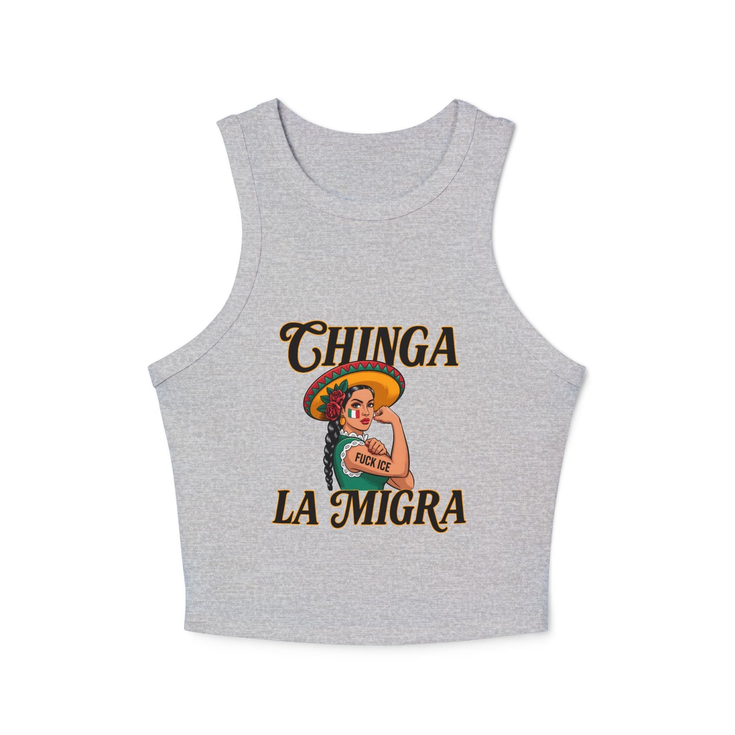 Chicana Graphic Tank, Women's Racerback Top, Boho Summer Wear, Festival [...]