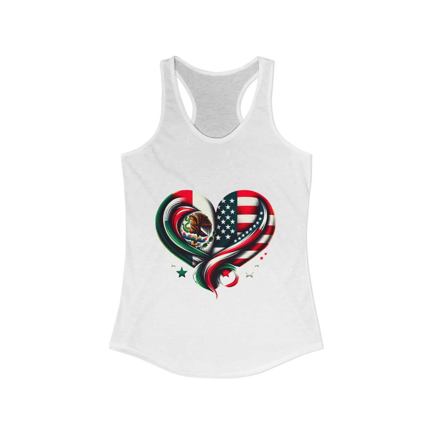 Patriotic Heart Tank Top, Love for Mexico and USA, Summer Casual Wear, [...]