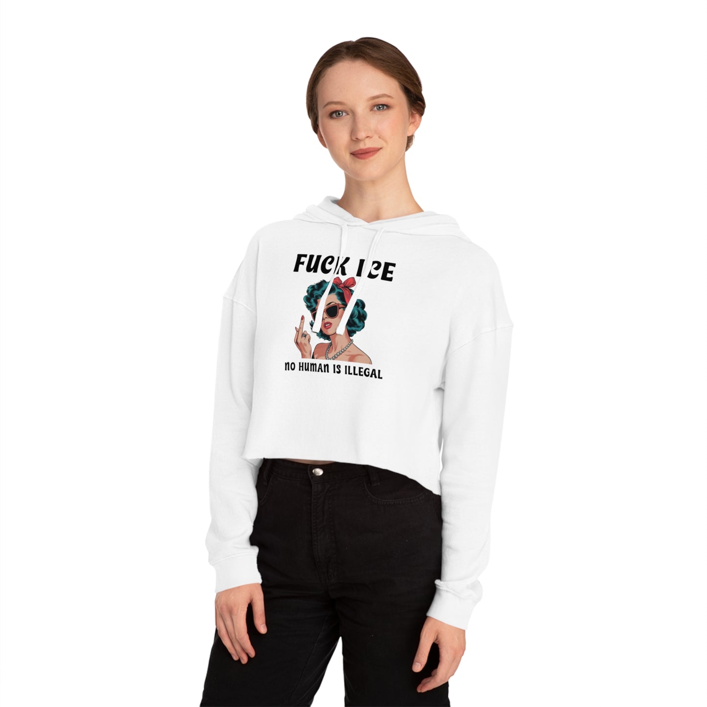 Feminist Cropped Hoodie with Statement Design Casual Wear Gift