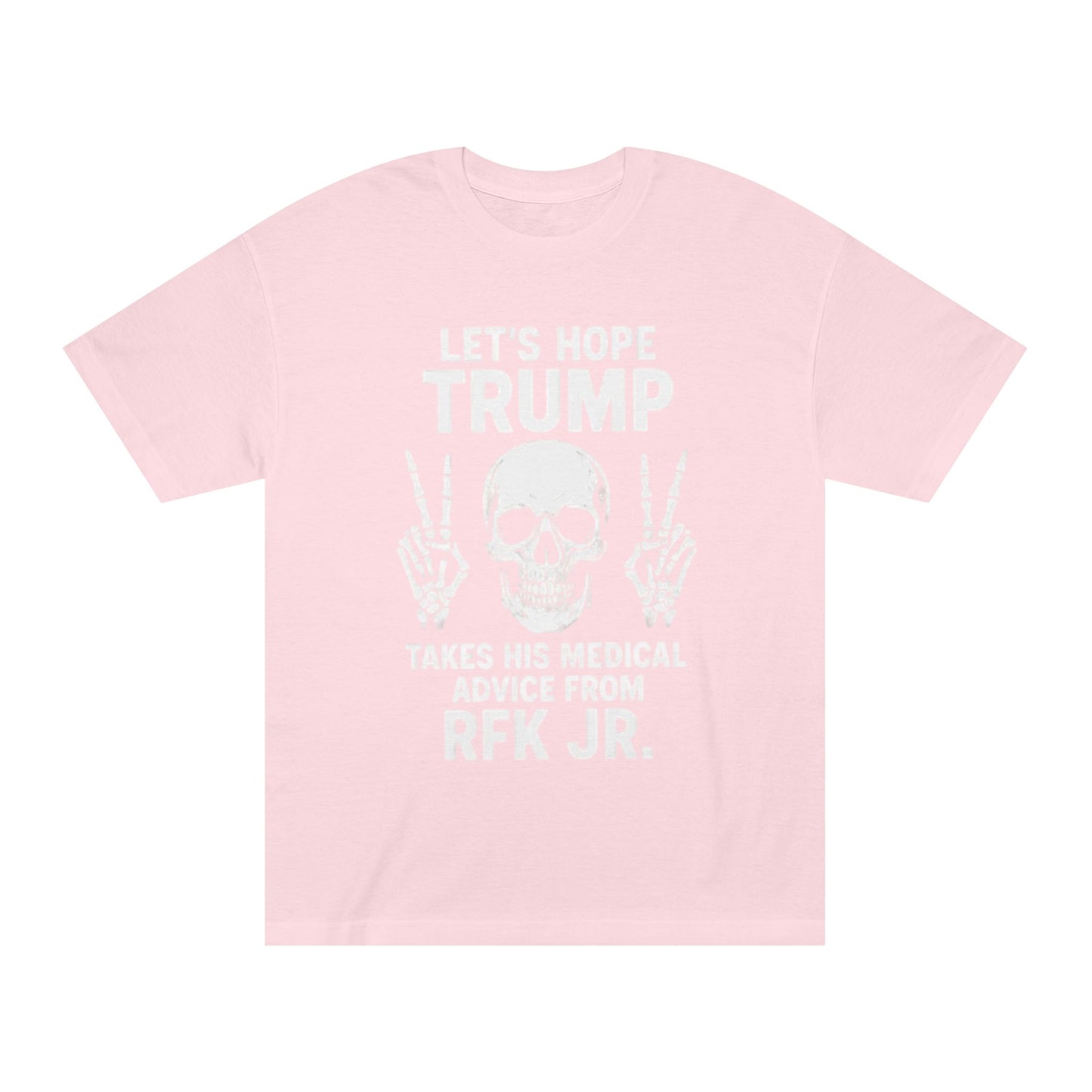 Graphic Tee — Skull Peace Sign Political Statement T-Shirt (Lets Ride Trump RFK Jr.)