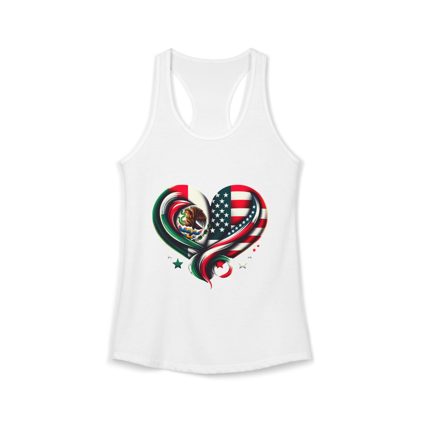 Patriotic Heart Tank Top, Love for Mexico and USA, Summer Casual Wear, [...]