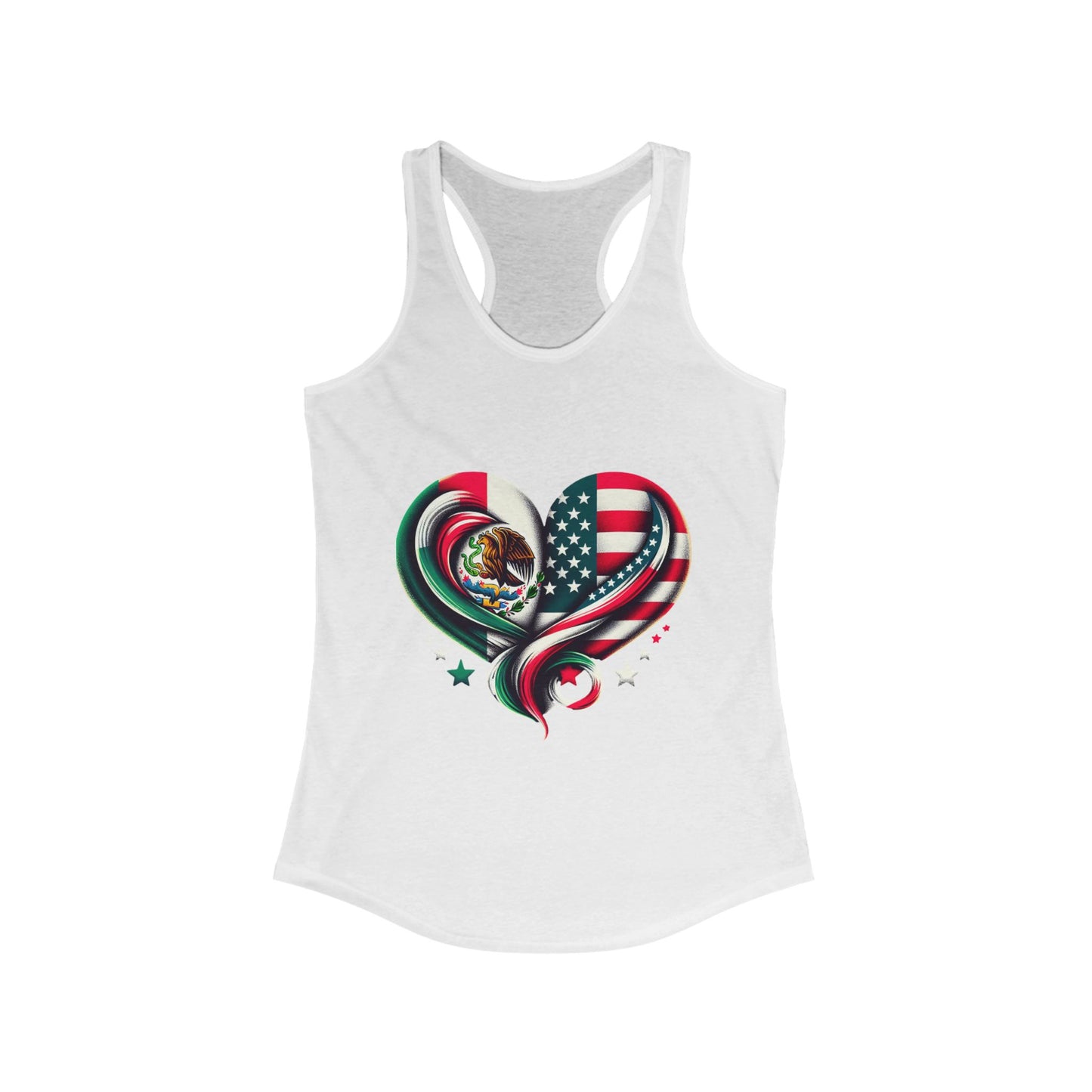 Patriotic Heart Tank Top, Love for Mexico and USA, Summer Casual Wear, [...]