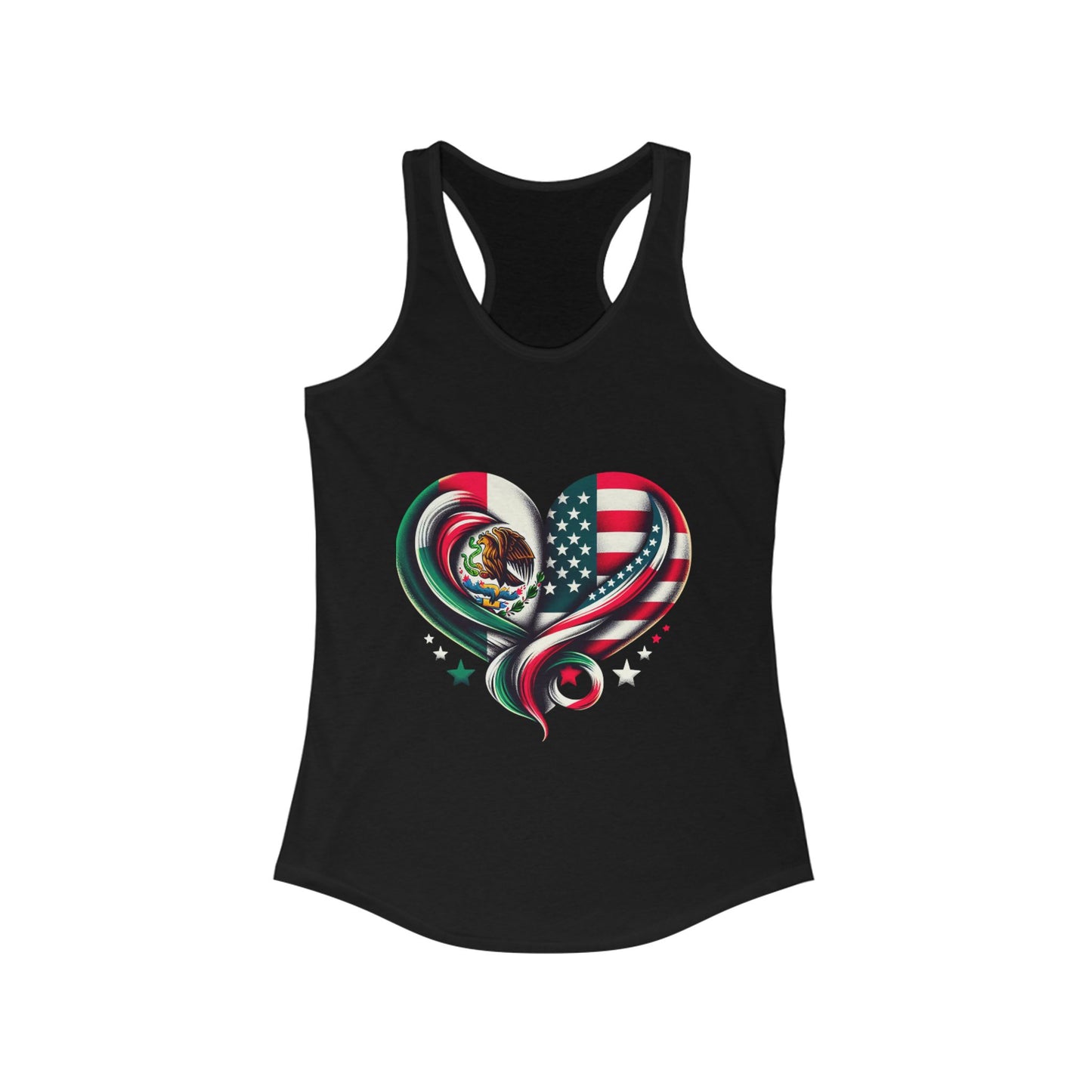 Patriotic Heart Tank Top, Love for Mexico and USA, Summer Casual Wear, [...]