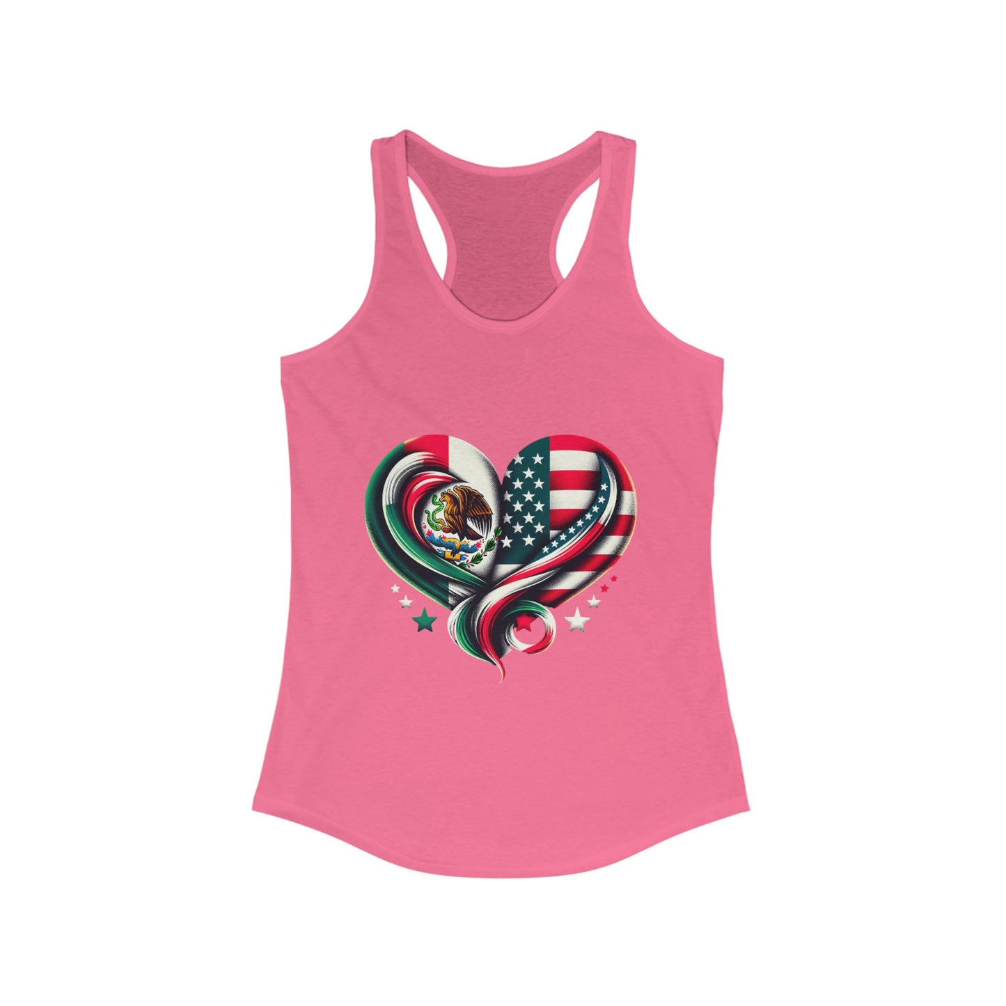 Patriotic Heart Tank Top, Love for Mexico and USA, Summer Casual Wear, [...]
