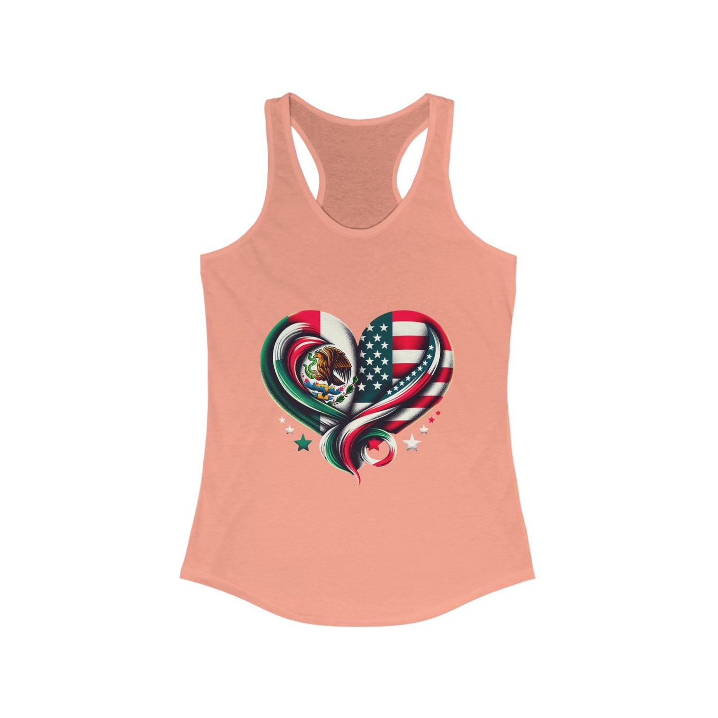Patriotic Heart Tank Top, Love for Mexico and USA, Summer Casual Wear, [...]