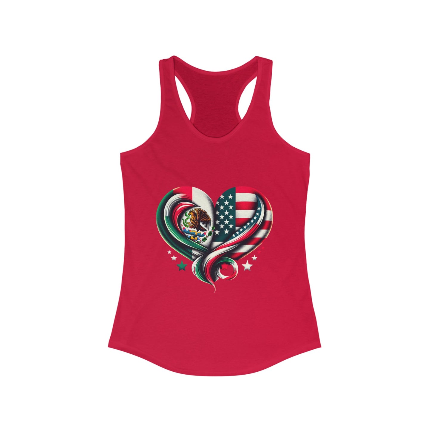 Patriotic Heart Tank Top, Love for Mexico and USA, Summer Casual Wear, [...]