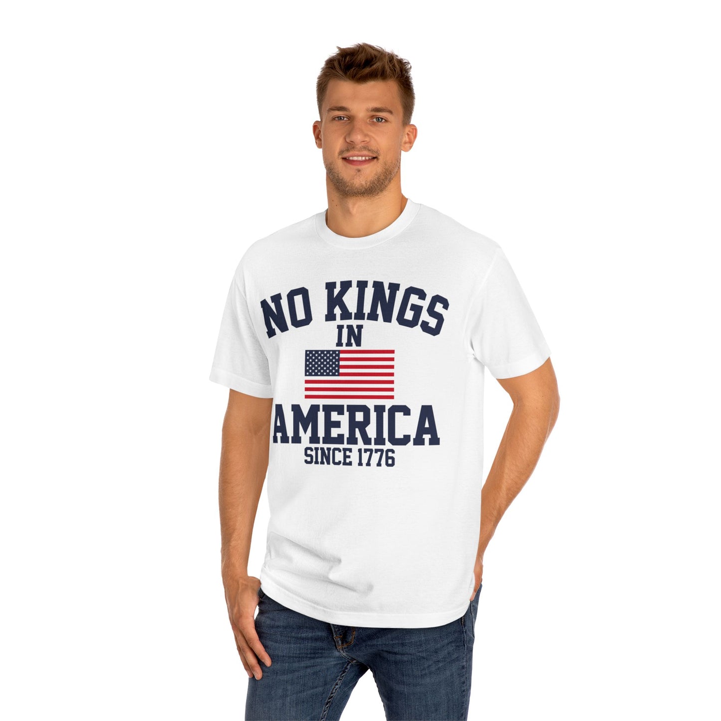 Patriotic Unisex Classic Tee | No Kings in America, Independence Day Shirt, Freedom Tee, Vintage Style T-Shirt, American Pride Apparel