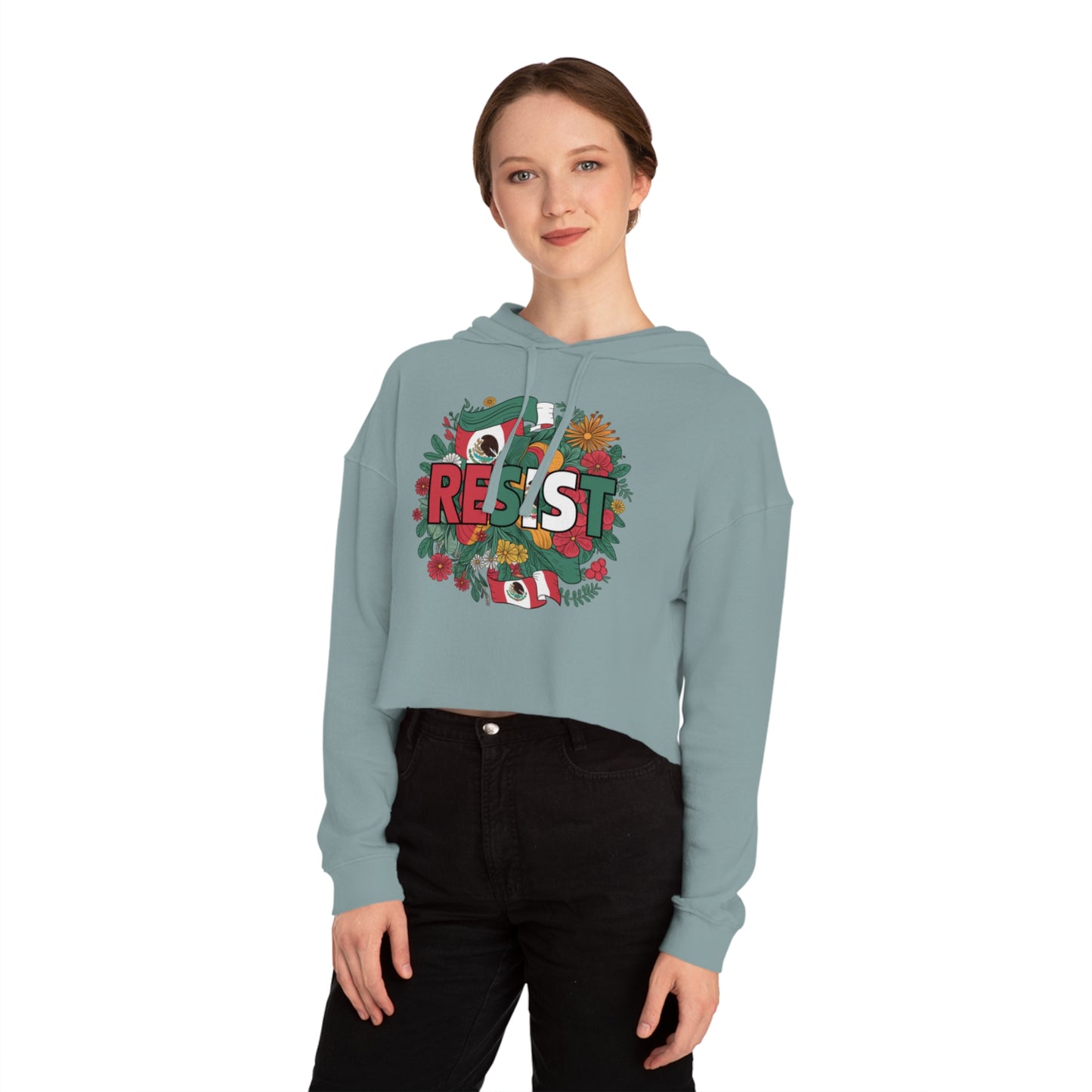 Boldly Inspired Womens Cropped Hooded Sweatshirt Motivational Hoodie