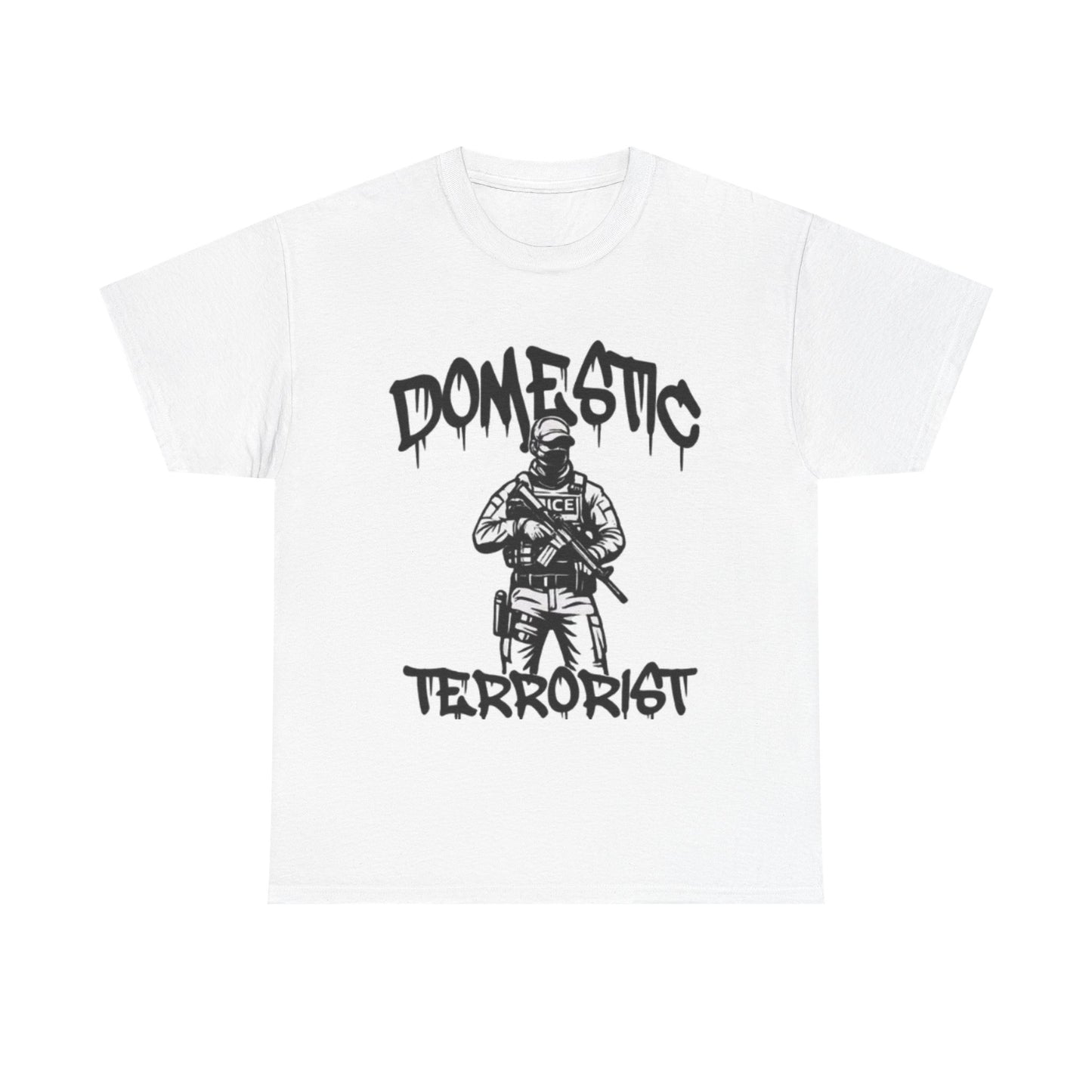 Graphic Tee "Domestic Terrorist" — Tactical Riot Police Illustration