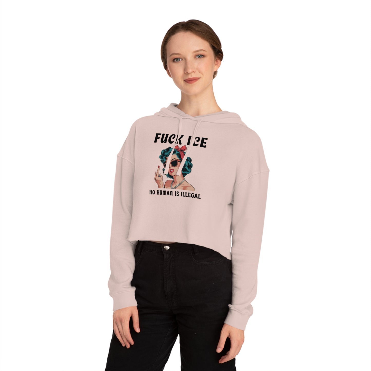Feminist Cropped Hoodie with Statement Design Casual Wear Gift