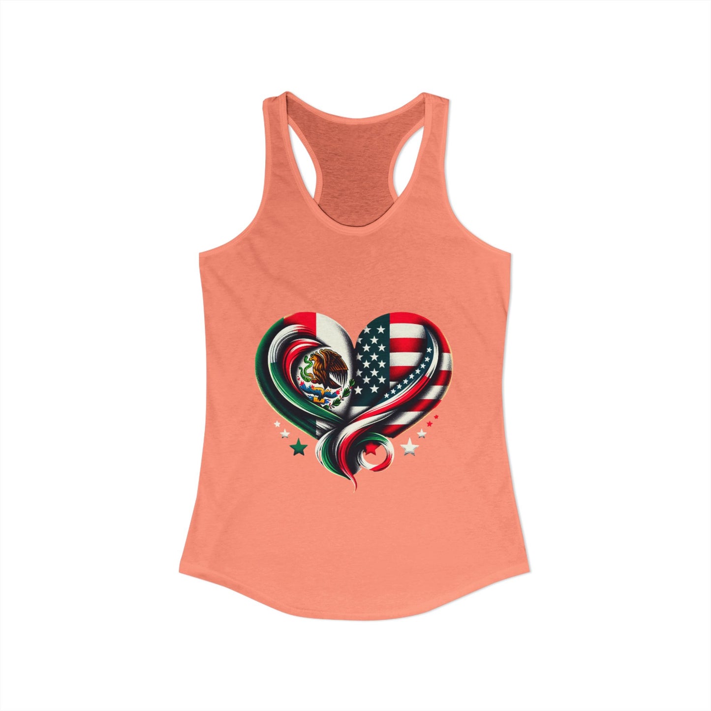 Patriotic Heart Tank Top, Love for Mexico and USA, Summer Casual Wear, [...]