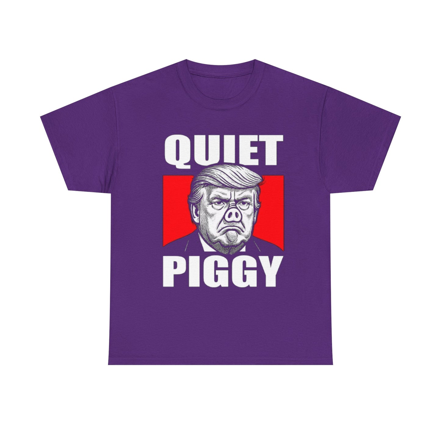 Political Satire T-Shirt — "Quiet Piggy" Caricature Tee