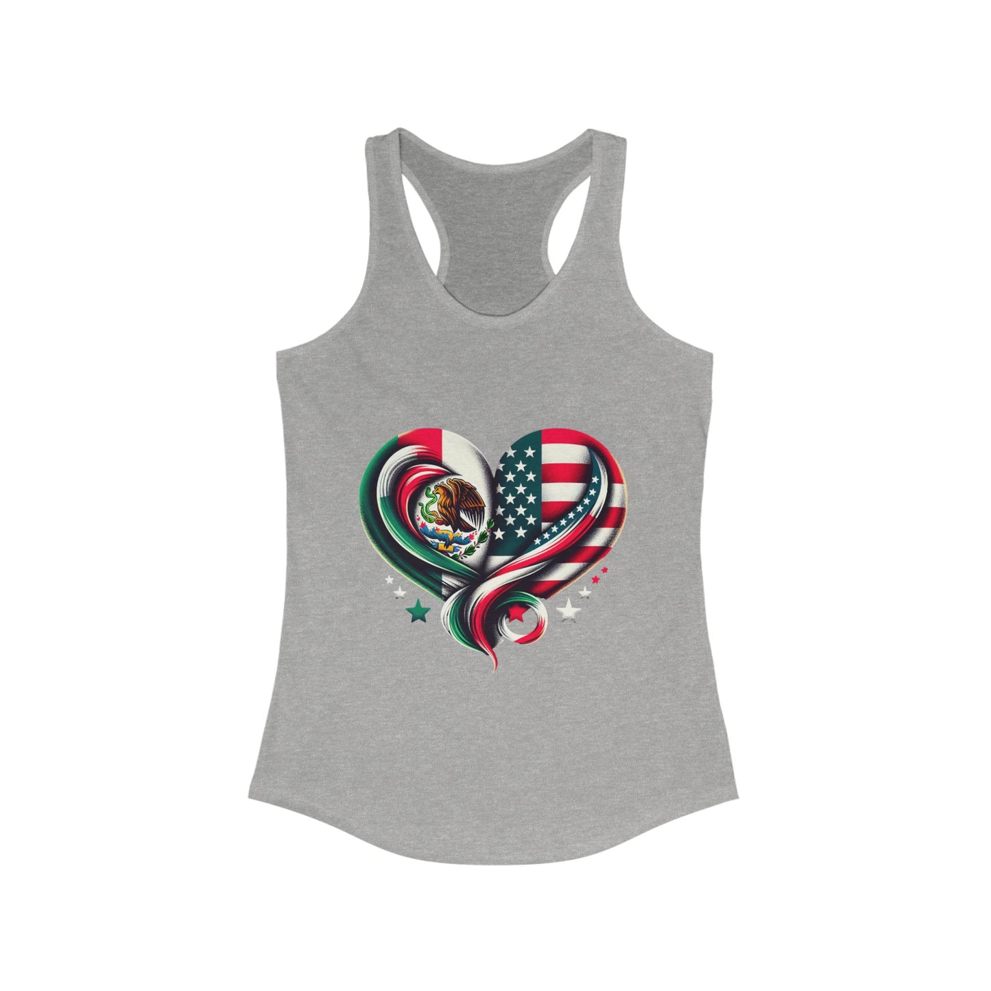 Patriotic Heart Tank Top, Love for Mexico and USA, Summer Casual Wear, [...]