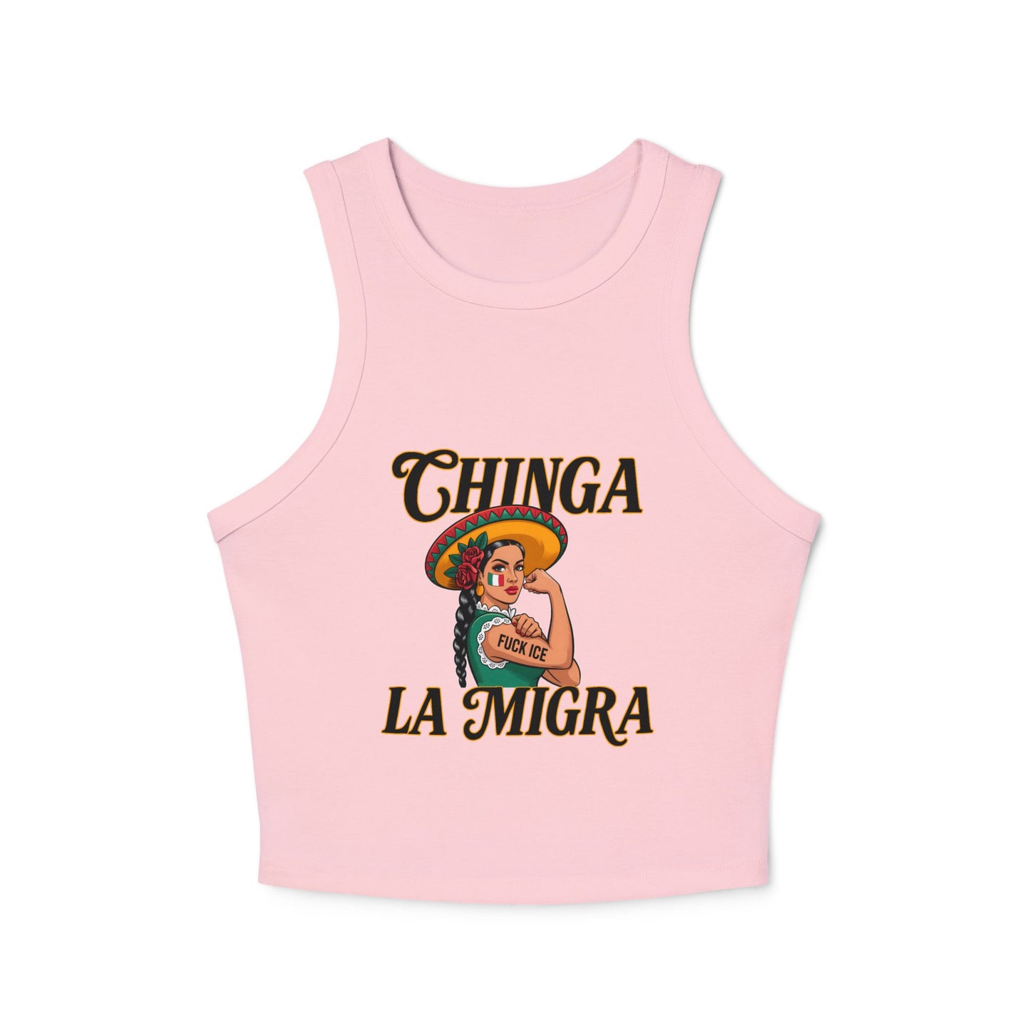 Chicana Graphic Tank, Women's Racerback Top, Boho Summer Wear, Festival [...]