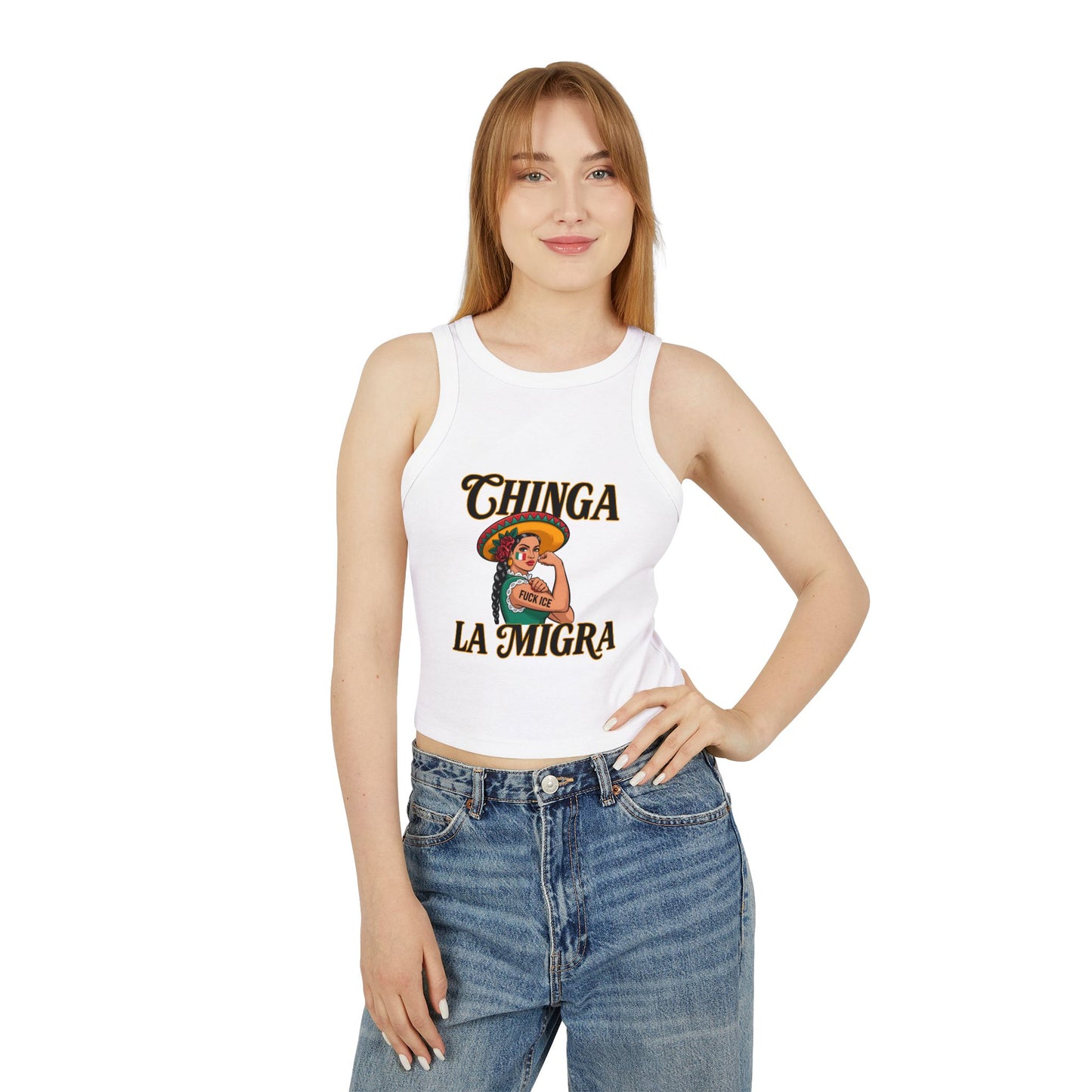 Chicana Graphic Tank, Women's Racerback Top, Boho Summer Wear, Festival [...]