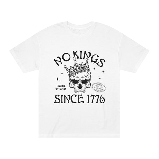 Rebellious Skull Tee - No Kings Since 1776, Unisex Classic Tee for Free Thinkers, Casual Wear, Gift for Activists, 4th of July T-Shirt