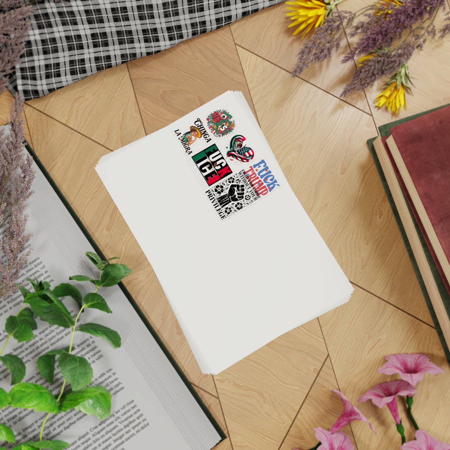 Bold Statement Sticker Sheet Bundle  5pcs Political Activism Decor