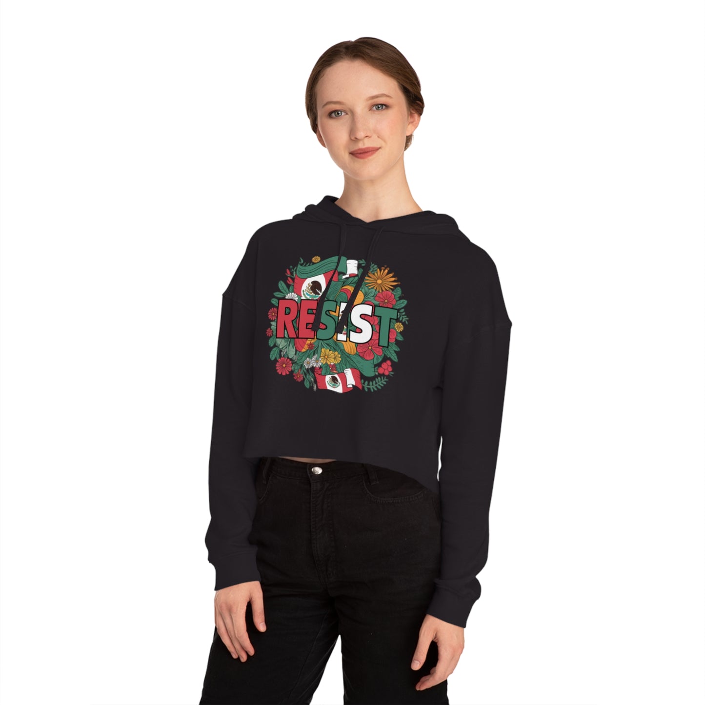 Boldly Inspired Womens Cropped Hooded Sweatshirt Motivational Hoodie
