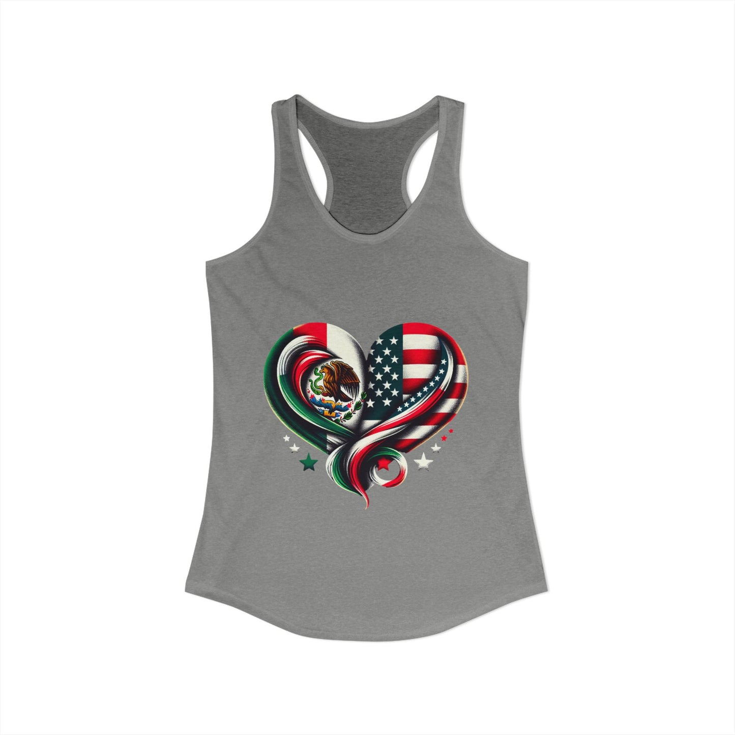 Patriotic Heart Tank Top, Love for Mexico and USA, Summer Casual Wear, [...]
