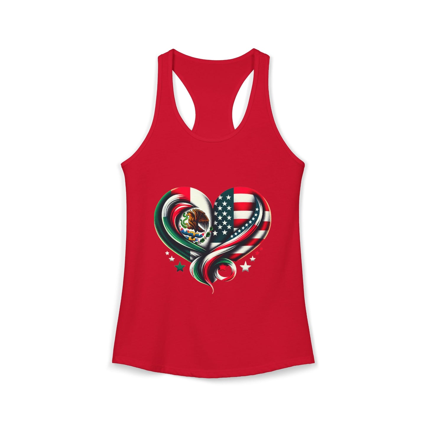 Patriotic Heart Tank Top, Love for Mexico and USA, Summer Casual Wear, [...]