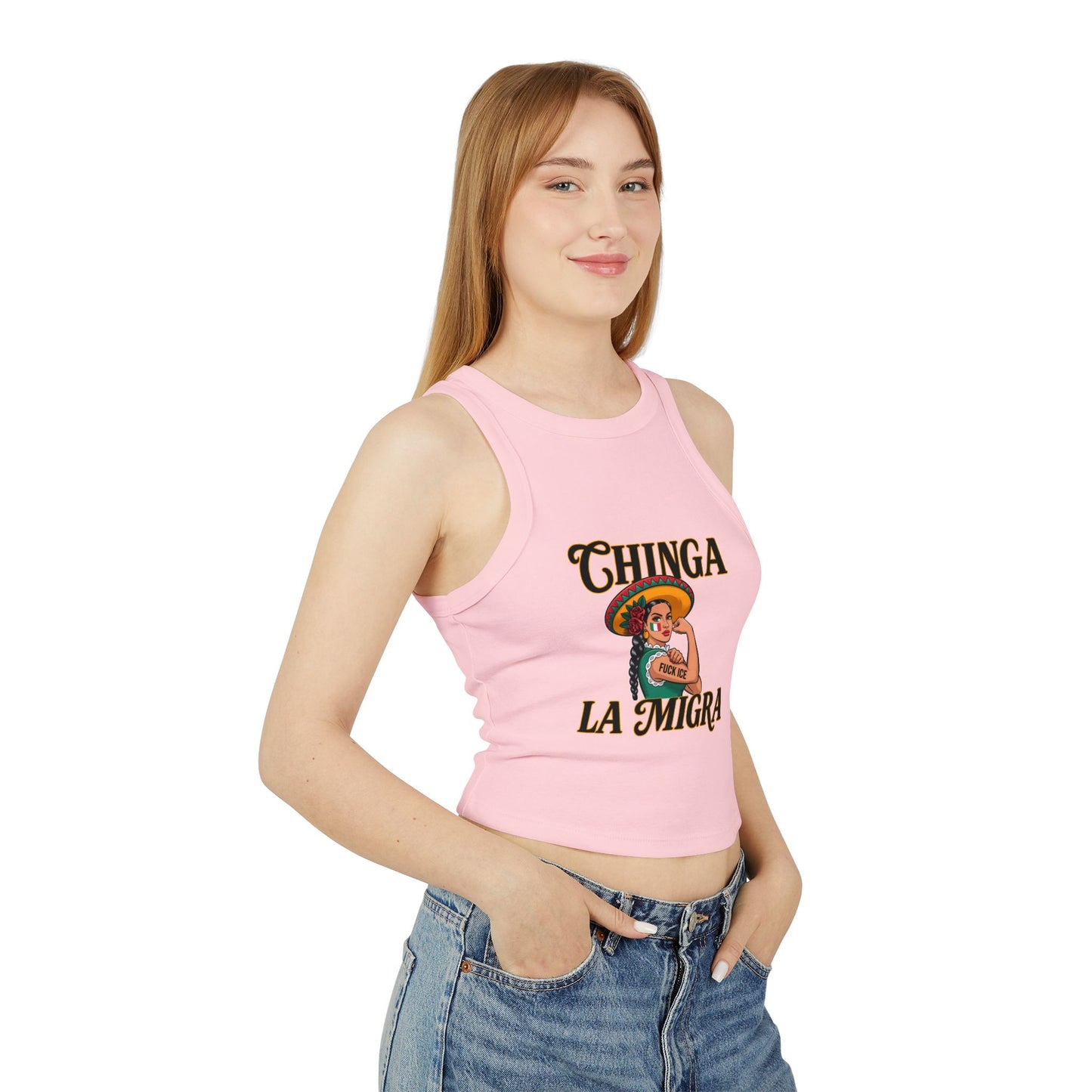 Chicana Graphic Tank, Women's Racerback Top, Boho Summer Wear, Festival [...]