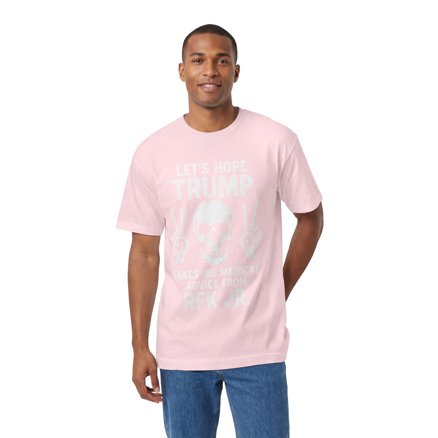 Graphic Tee — Skull Peace Sign Political Statement T-Shirt (Lets Ride Trump RFK Jr.)