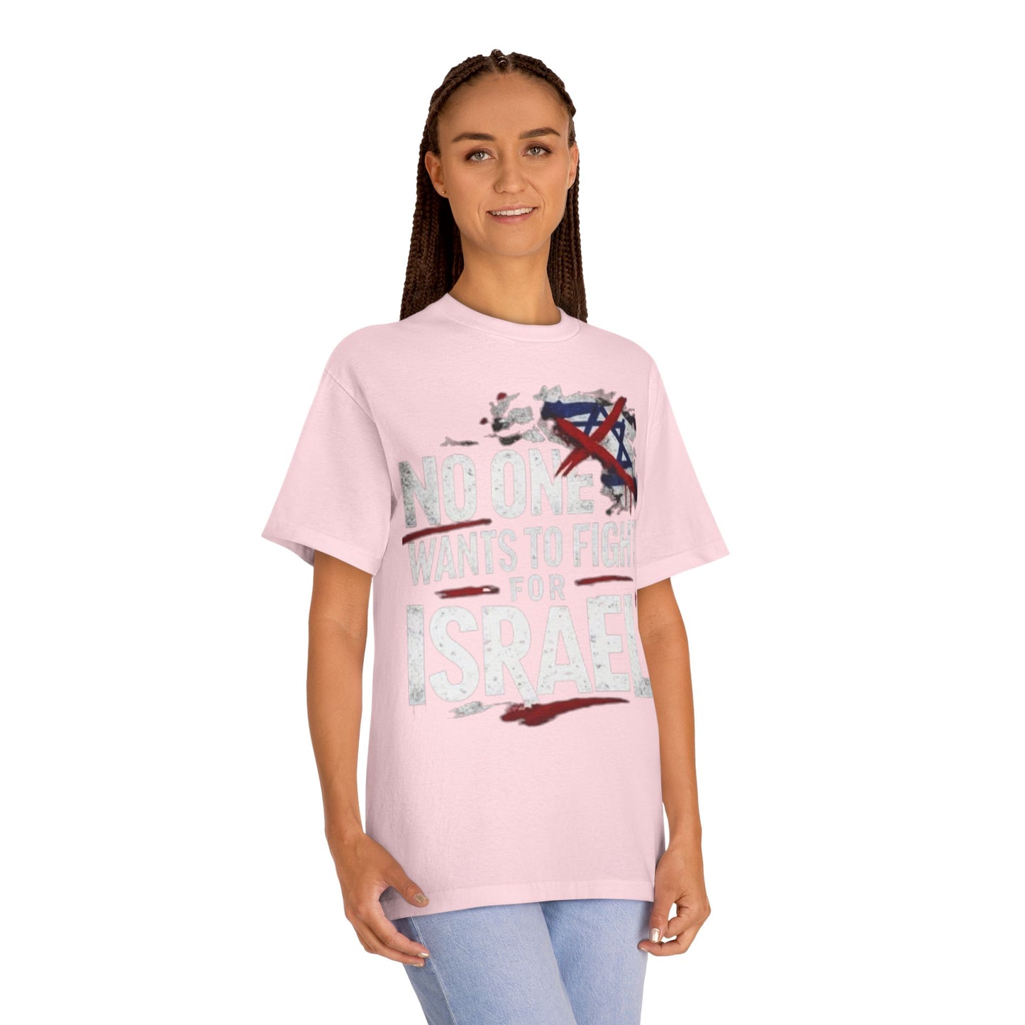 Graphic Tee — "No One Wants to Fight for Israel" Military-Style Statement Shirt