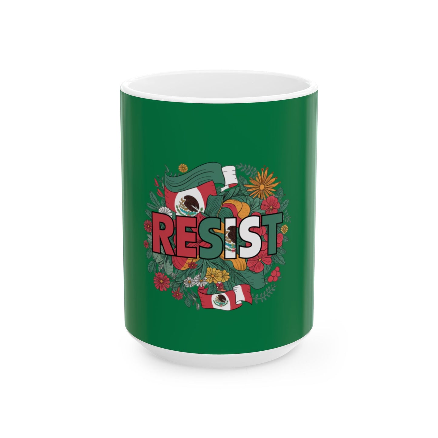 Colorful RESIST Ceramic Coffee Mug  Eco-Friendly Tea Cup Gift for
