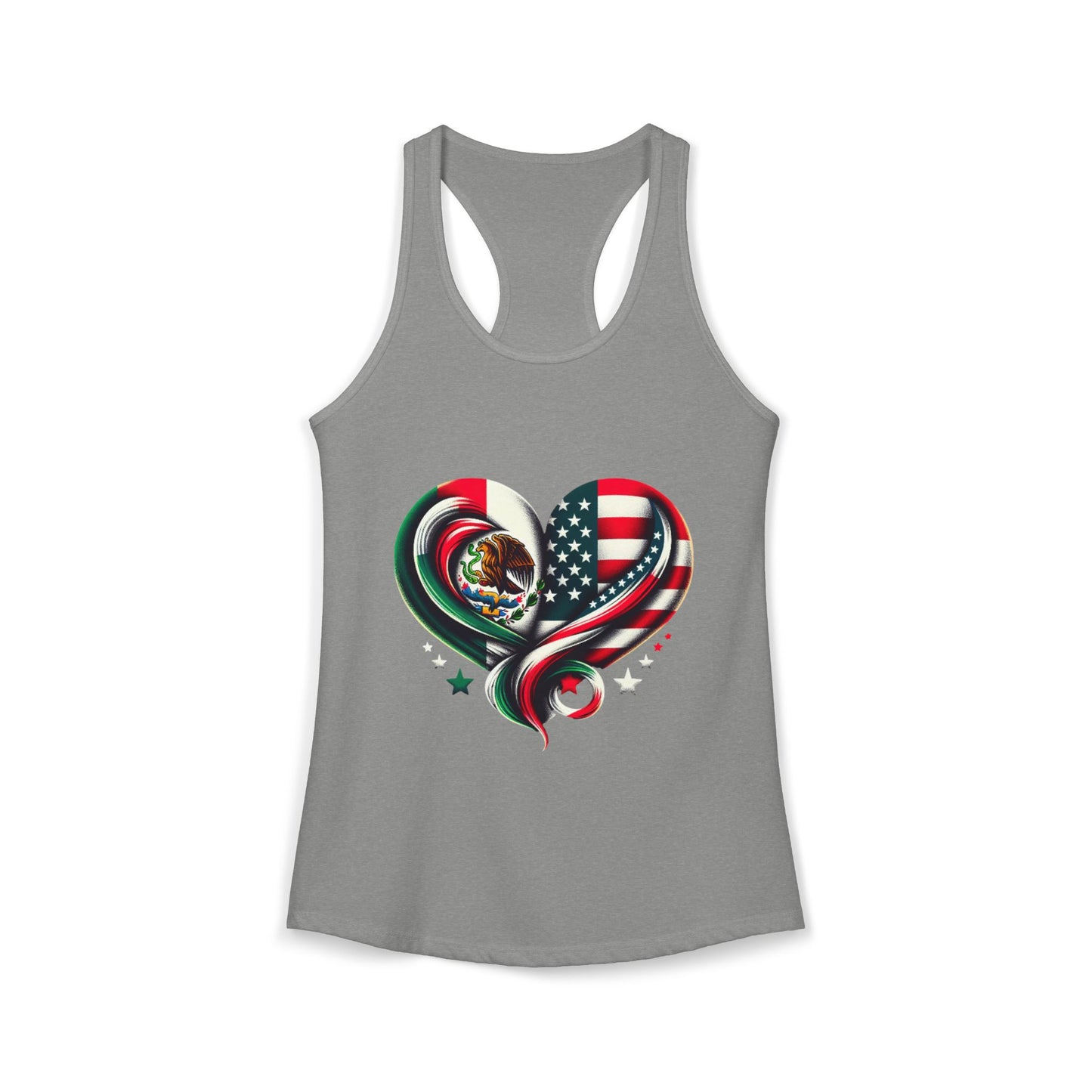 Patriotic Heart Tank Top, Love for Mexico and USA, Summer Casual Wear, [...]