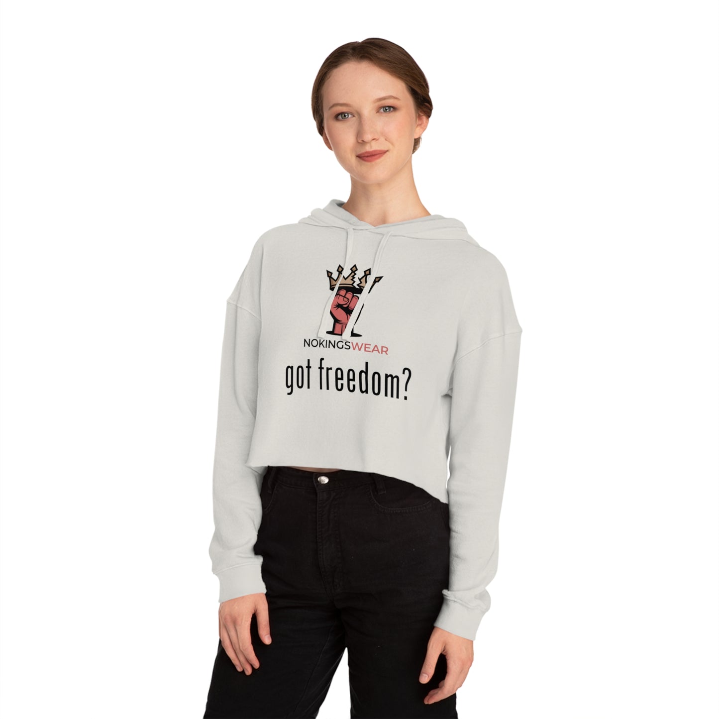 Empowering Womens Cropped Hooded Sweatshirt Fashionable Casual Wear