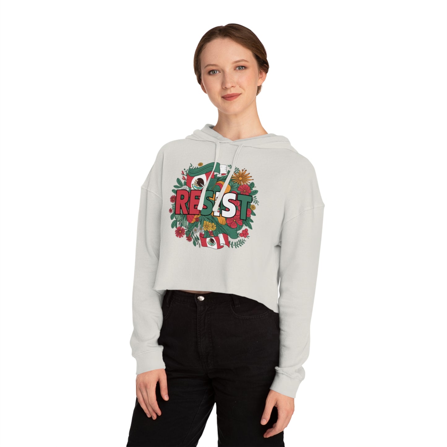 Boldly Inspired Womens Cropped Hooded Sweatshirt Motivational Hoodie