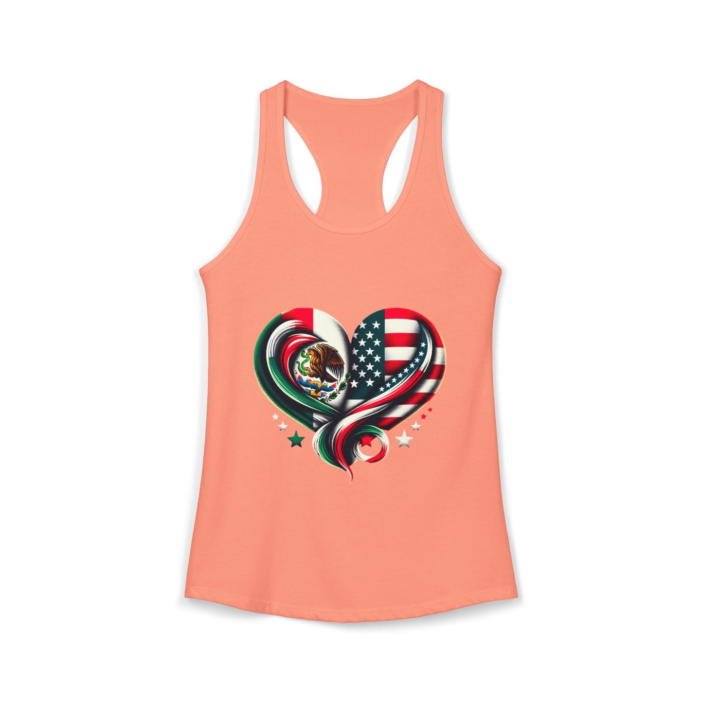 Patriotic Heart Tank Top, Love for Mexico and USA, Summer Casual Wear, [...]