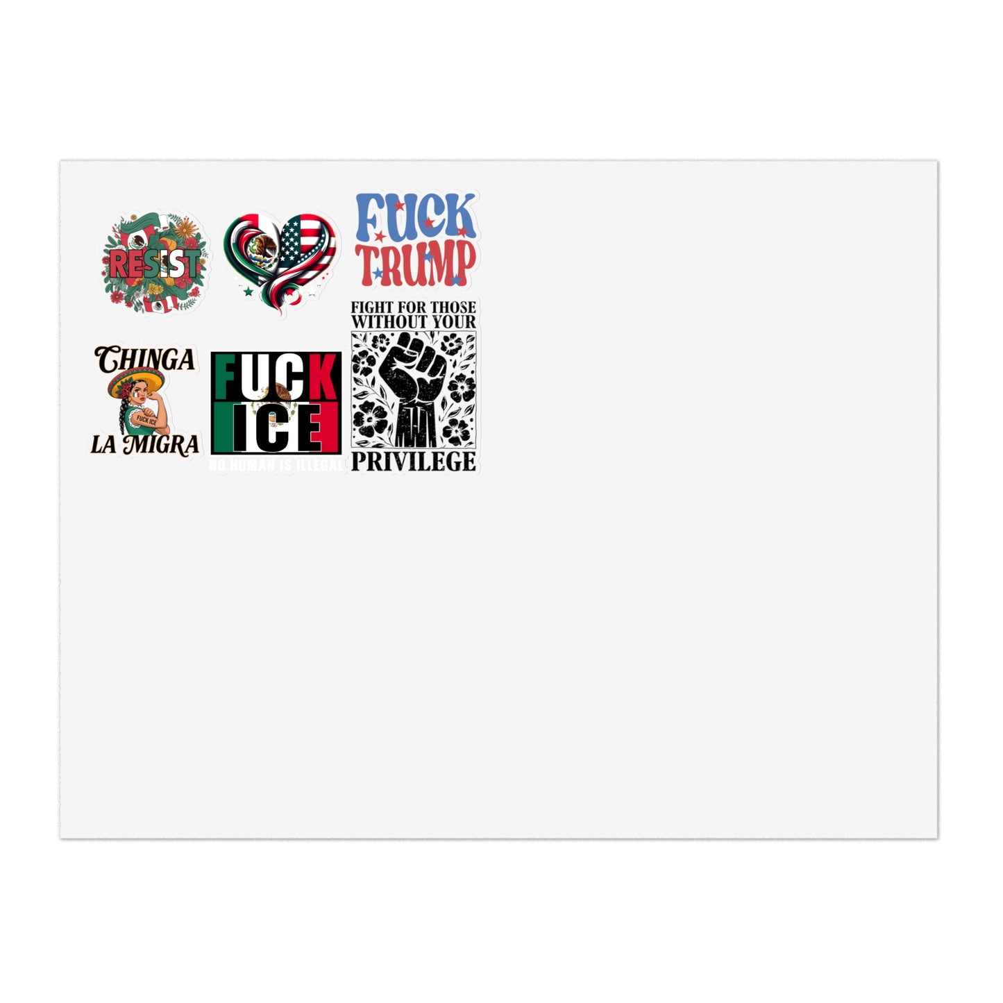 Bold Statement Sticker Sheet Bundle  5pcs Political Activism Decor