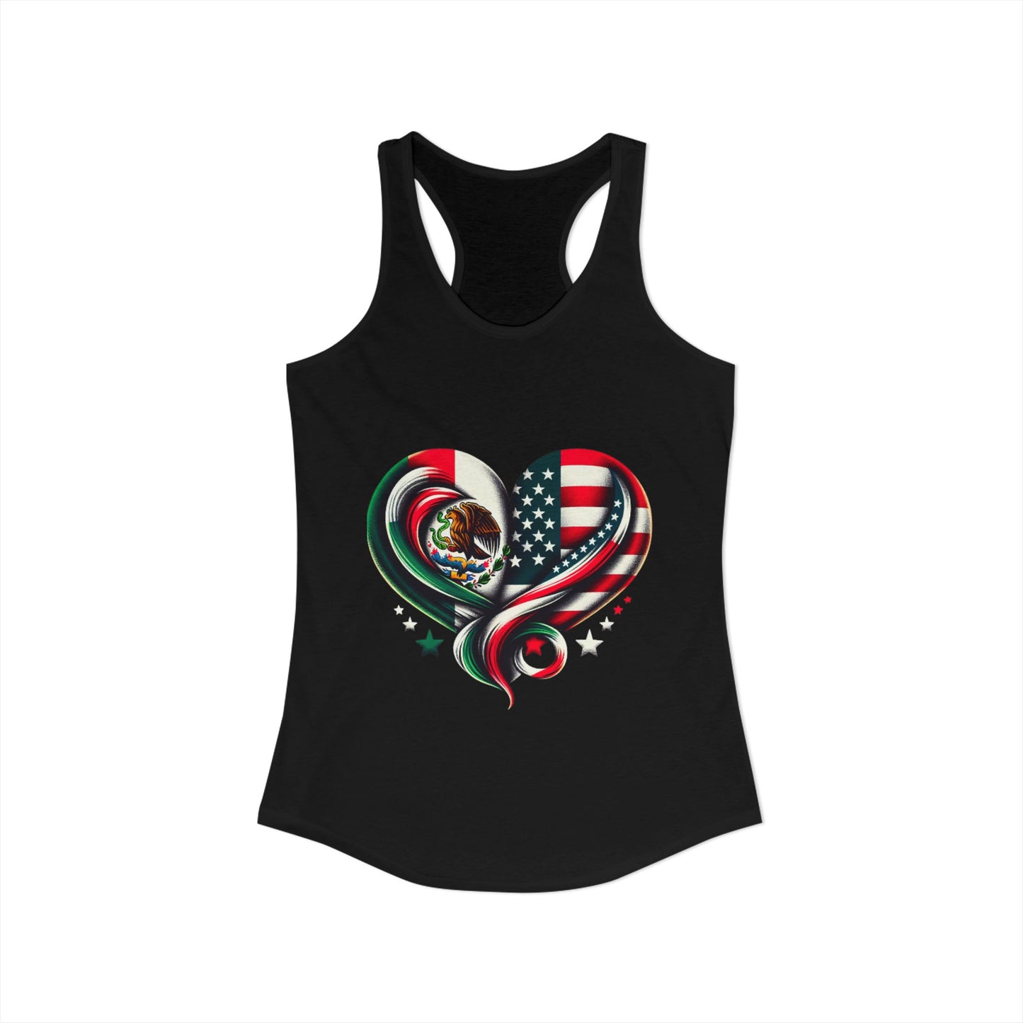 Patriotic Heart Tank Top, Love for Mexico and USA, Summer Casual Wear, [...]