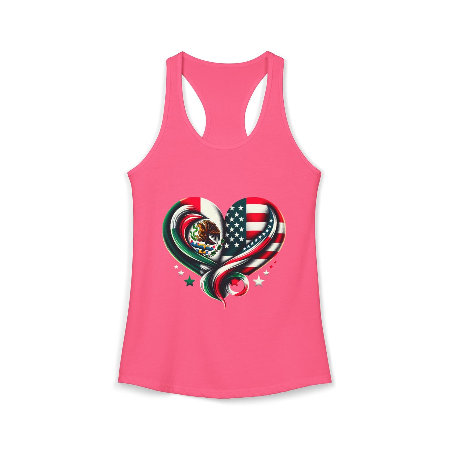 Patriotic Heart Tank Top, Love for Mexico and USA, Summer Casual Wear, [...]
