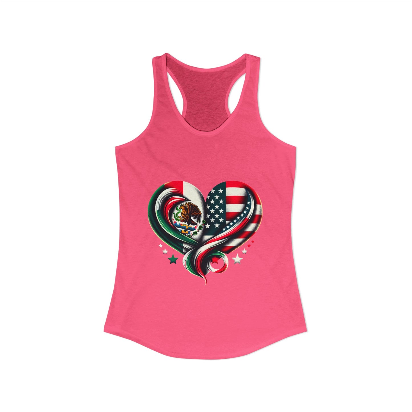 Patriotic Heart Tank Top, Love for Mexico and USA, Summer Casual Wear, [...]