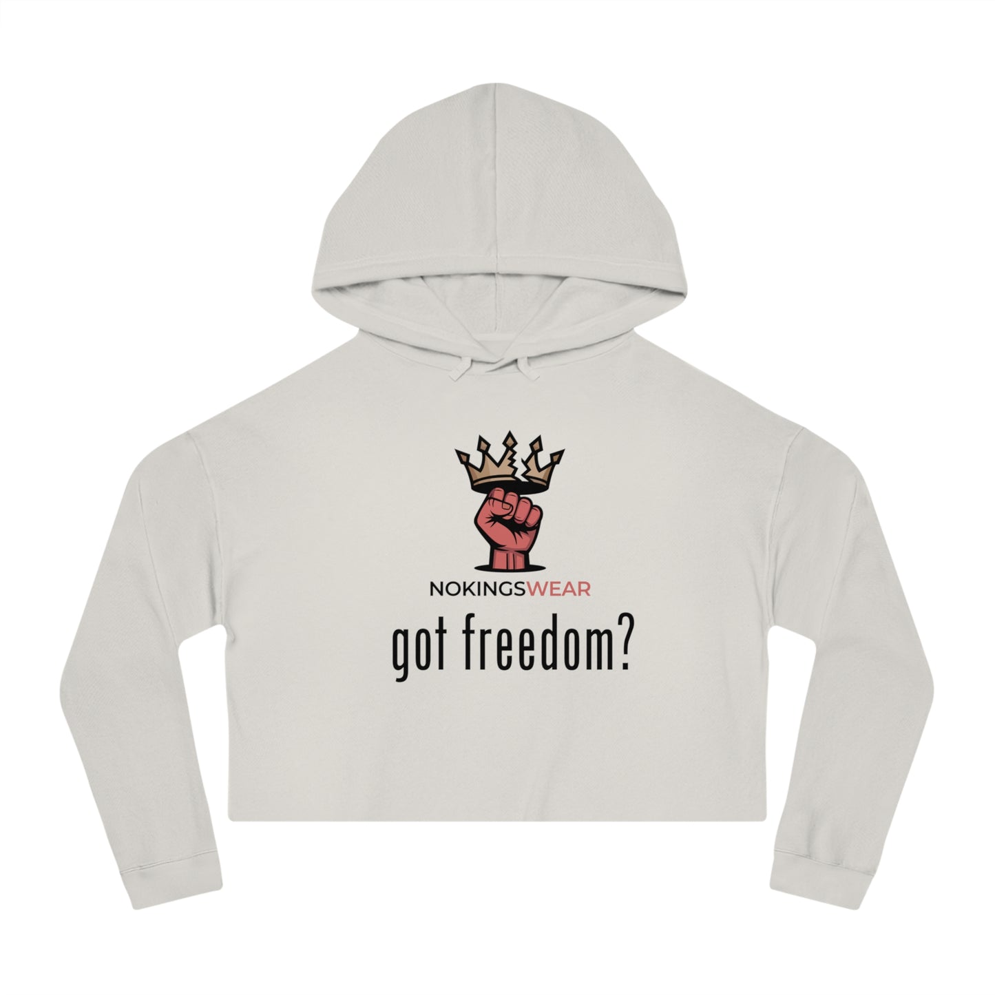 Empowering Womens Cropped Hooded Sweatshirt Fashionable Casual Wear