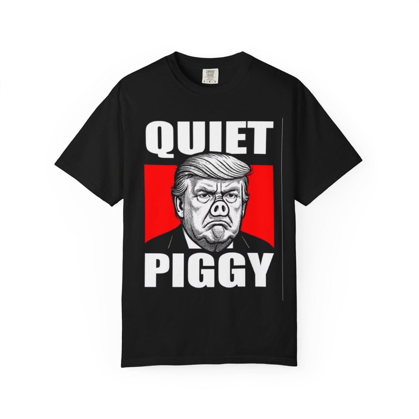 Quiet Piggy Trump caricature T-Shirt | Political Satire, Parody Tee