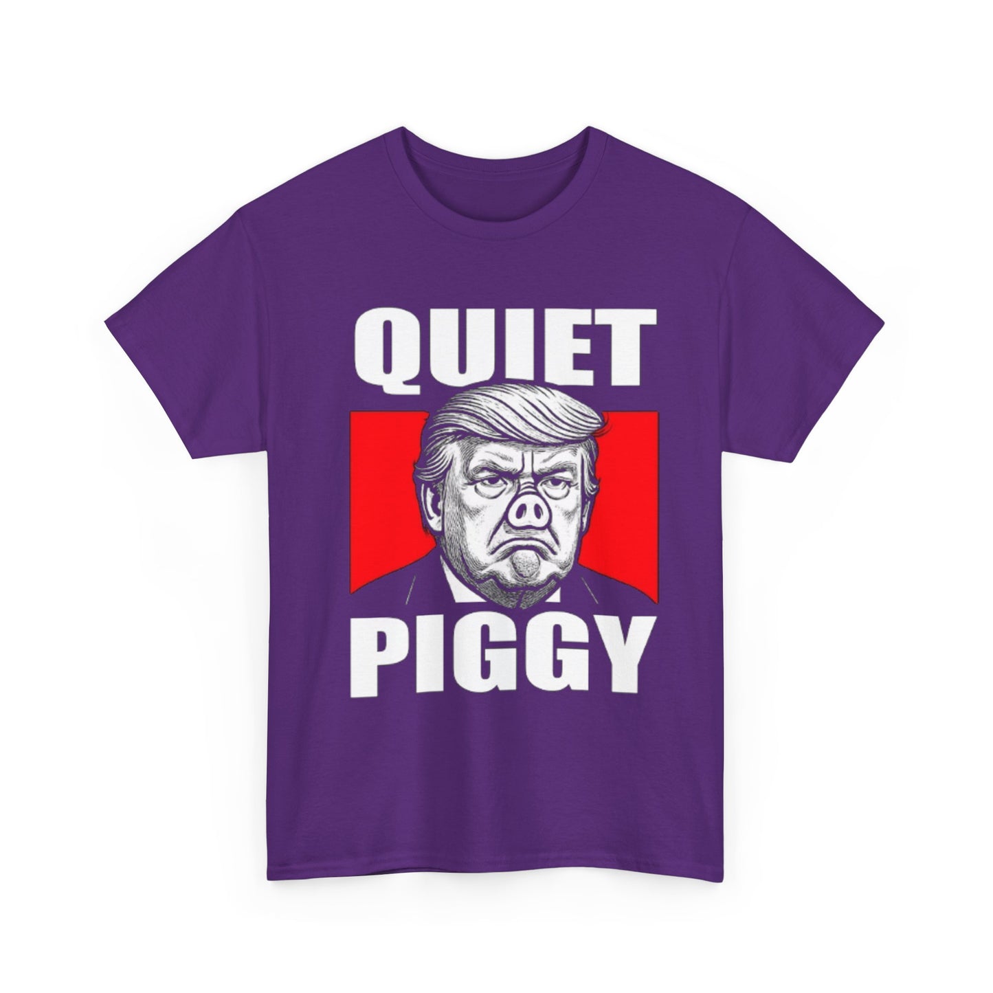 Political Satire T-Shirt — "Quiet Piggy" Caricature Tee
