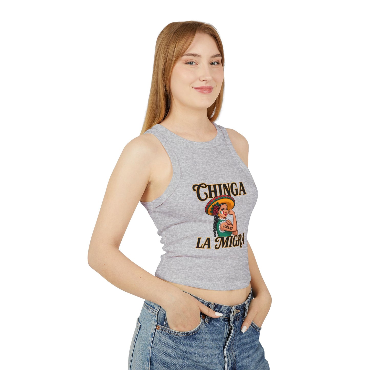 Chicana Graphic Tank, Women's Racerback Top, Boho Summer Wear, Festival [...]